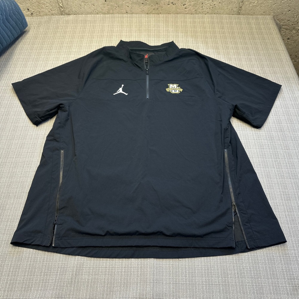 Jordan Marquette Golden Eagles 1/4 Zip Short Sleeve Sideline Jacket Mens XXL